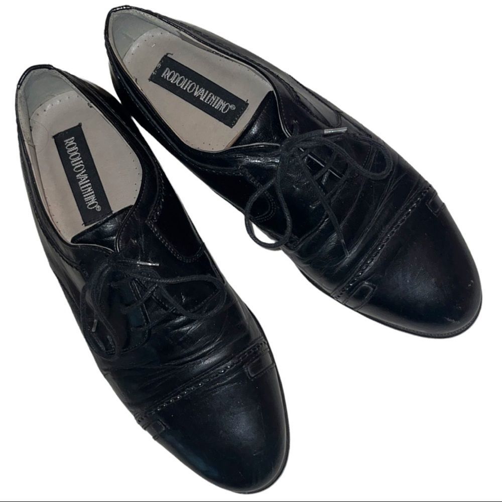 Rodolfo Valentino Leather Oxfords Cap Toe Classic Lace Up Dress Shoes (Spain)